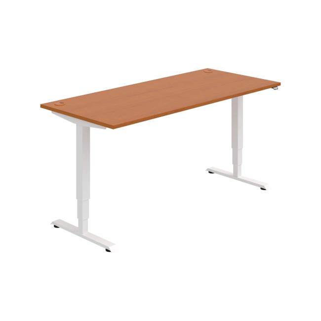 Schreibtisch RUN, ZO, 3S, 180x64,5-130,5x80 cm, Kirsche/Weiß