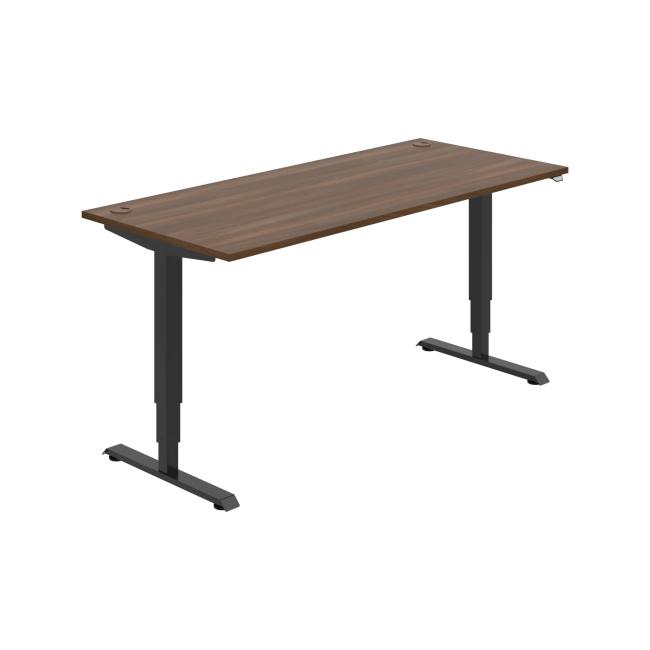 [ON217174] Schreibtisch RUN, ZO, 3S, 180x64,5-130,5x80 cm, Walnuss/Schwarz
