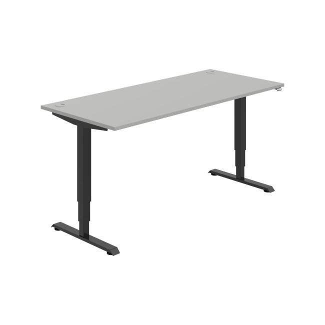 [ON217184] Schreibtisch RUN, ZO, 3S, 180x64,5-130,5x80 cm, grau/schwarz