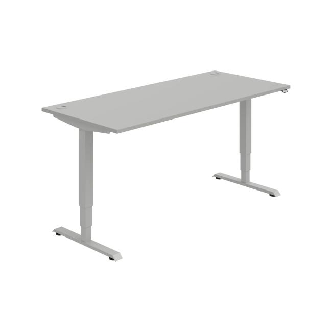 [ON217185] Schreibtisch RUN, ZO, 3S, 180x64,5-130,5x80 cm, grau/grau