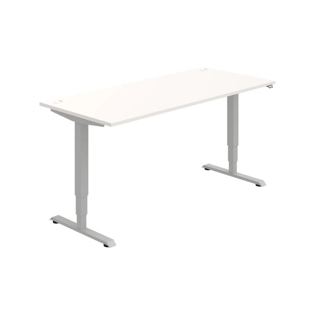 Schreibtisch RUN, ZO, 3S, 180x64,5-130,5x80 cm, weiß/grau