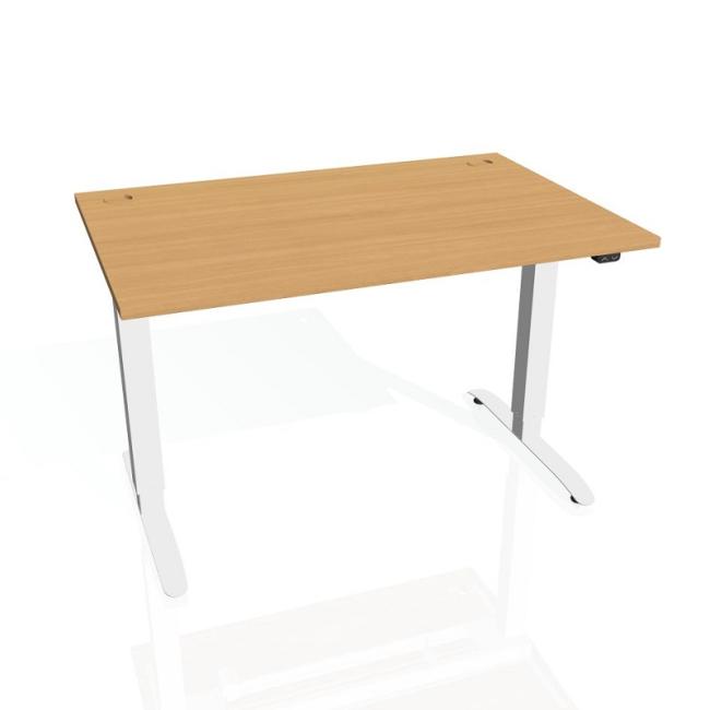 Schreibtisch Motion, ZO, 2S, 180x70,5-120,5x80 cm, Buche/Weiß