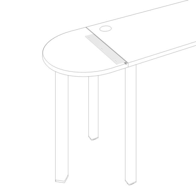 Uni-Verbindungswinkel für Tische 60 cm