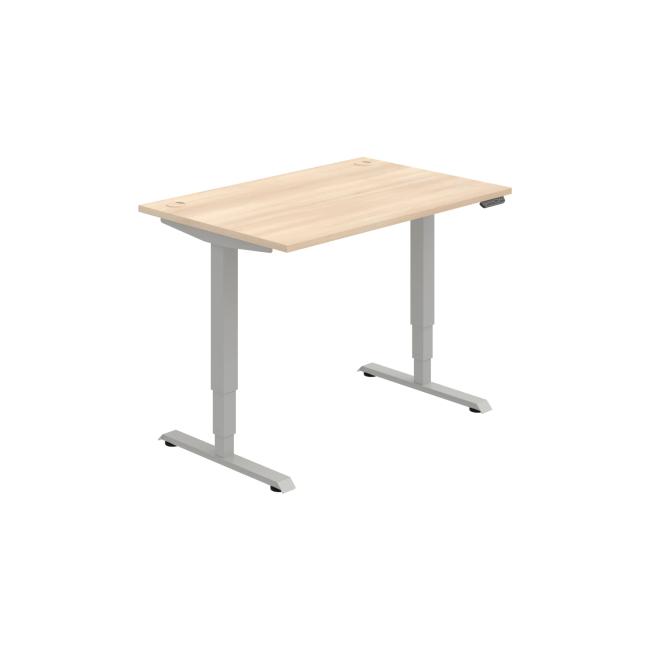 Schreibtisch RUN, PO, 3S, 120x64,5-130,5x80 cm, Akazie/Grau