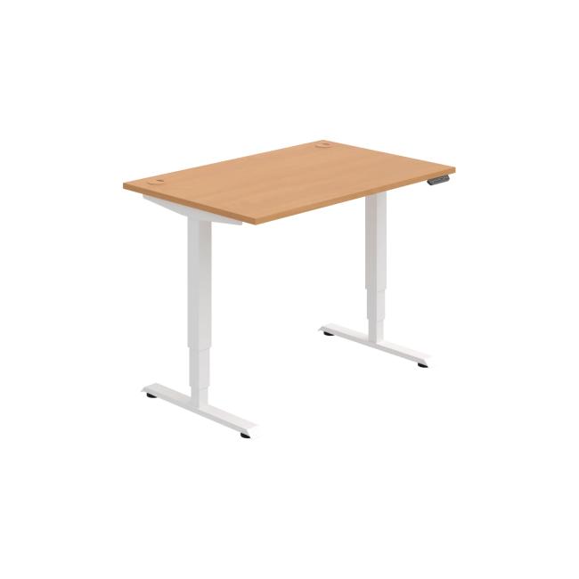 [ON221126] Schreibtisch RUN, PO, 3S, 120x64,5-130,5x80 cm, Buche/Weiß