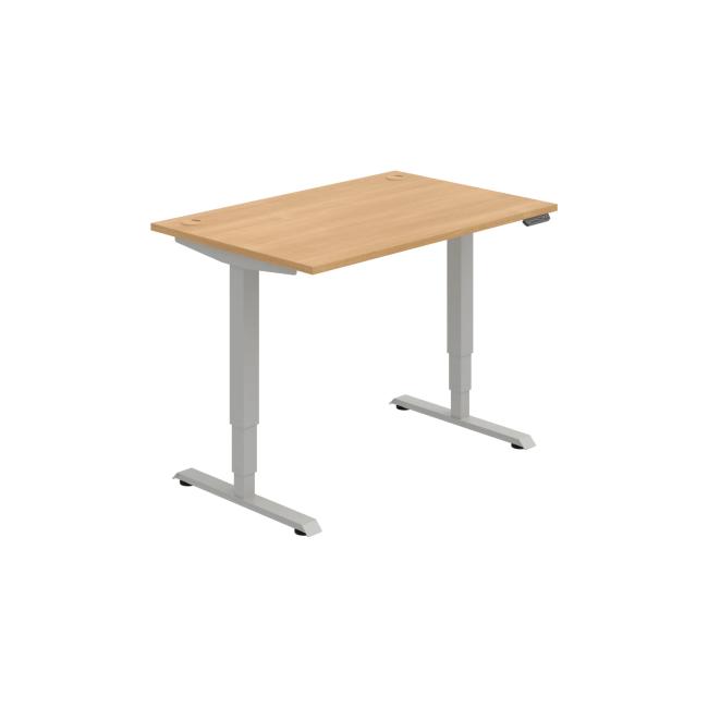 [ON221145] Schreibtisch RUN, PO, 3S, 120x64,5-130,5x80 cm, Eiche/Grau