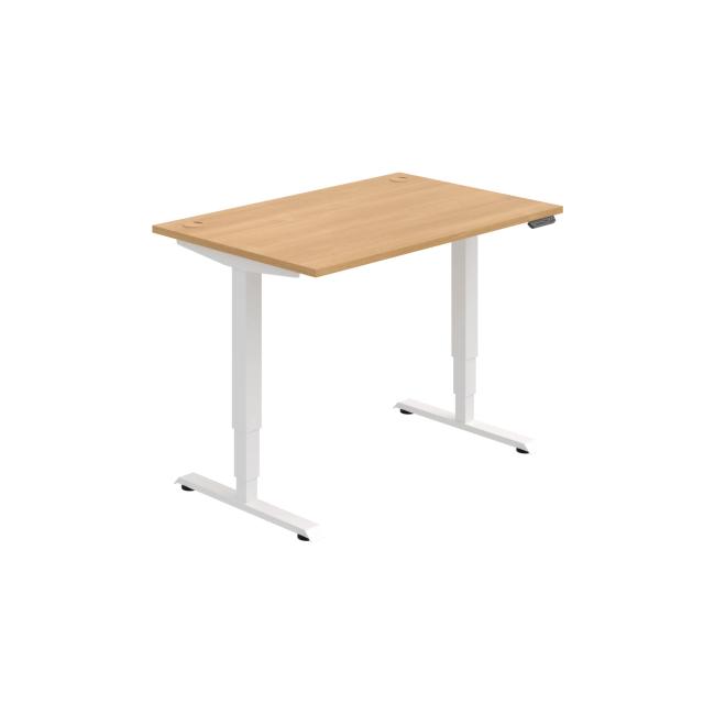 [ON221146] Schreibtisch RUN, PO, 3S, 120x64,5-130,5x80 cm, Eiche/Weiß