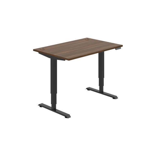 [ON221174] Schreibtisch RUN, PO, 3S, 120x64,5-130,5x80 cm, Walnuss/Schwarz
