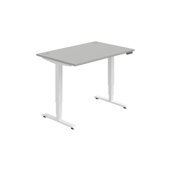 [ON221186] Schreibtisch RUN, PO, 3S, 120x64,5-130,5x80 cm, grau/weiß