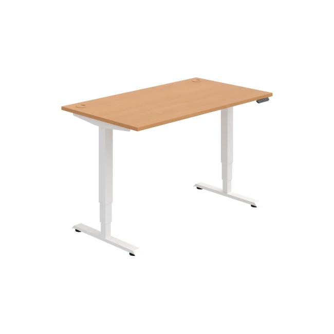 Schreibtisch RUN, PO, 3S, 140x64,5-130,5x80 cm, Buche/Weiß