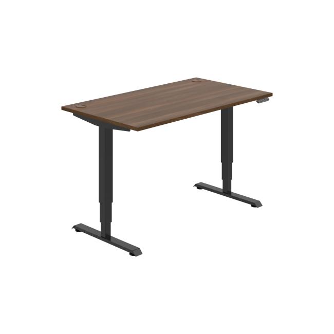 [ON223174] Schreibtisch RUN, PO, 3S, 140x64,5-130,5x80 cm, Walnuss/Schwarz