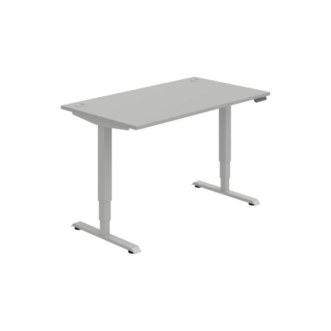 [ON223185] Schreibtisch RUN, PO, 3S, 140x64,5-130,5x80 cm, grau/grau