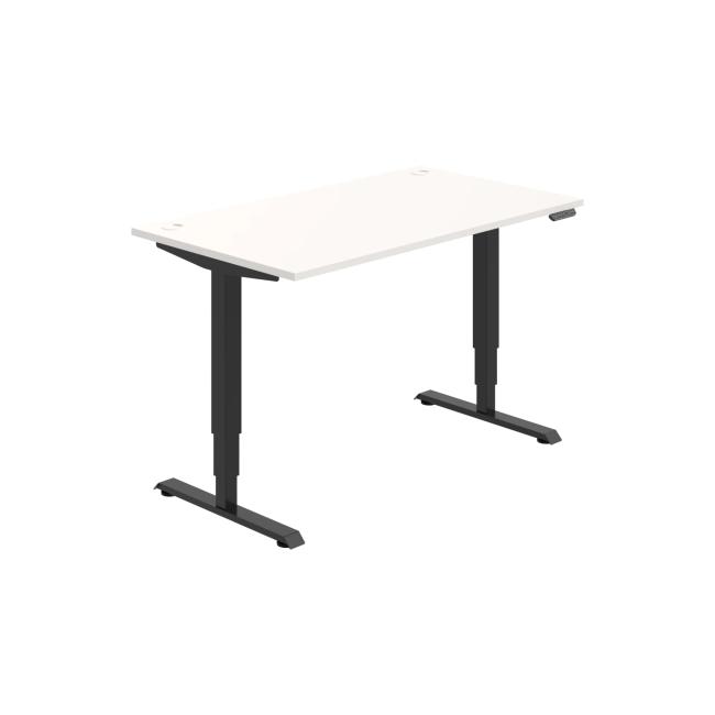 [ON223194] Schreibtisch RUN, PO, 3S, 140x64,5-130,5x80 cm, weiß/schwarz