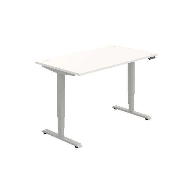 [ON223195] Schreibtisch RUN, PO, 3S, 140x64,5-130,5x80 cm, weiß/grau