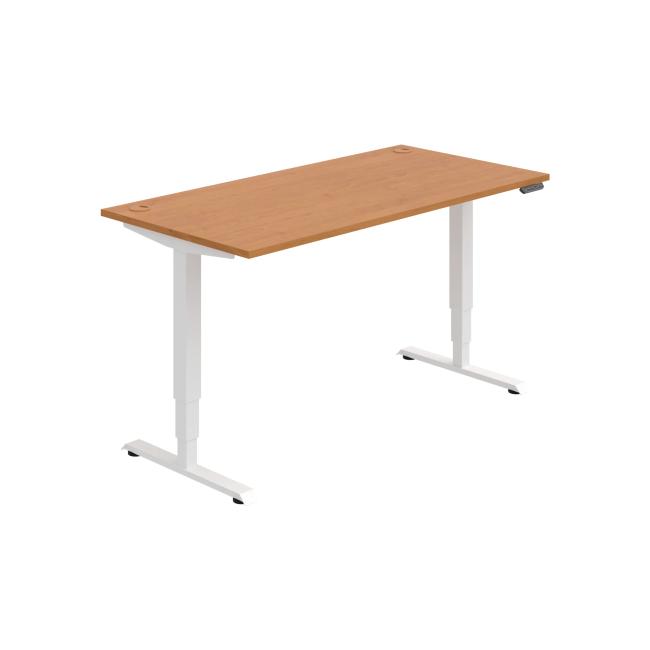 Schreibtisch RUN, PO, 3S, 160x64,5-130,5x80 cm, Erle/Weiß