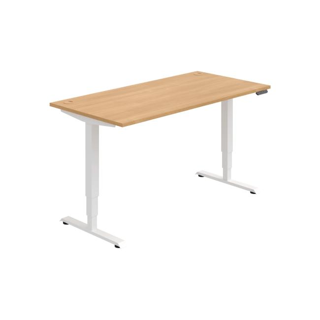 [ON225146] Schreibtisch RUN, PO, 3S, 160x64,5-130,5x80 cm, Eiche/Weiß
