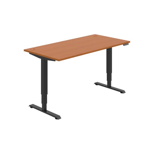 [ON225154] Schreibtisch RUN, PO, 3S, 160x64,5-130,5x80 cm, Kirsche/Schwarz