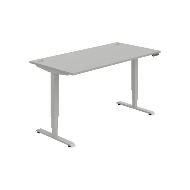 [ON225185] Schreibtisch RUN, PO, 3S, 160x64,5-130,5x80 cm, grau/grau