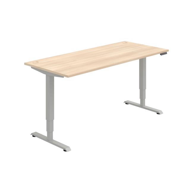 Schreibtisch RUN, PO, 3S, 180x64,5-130,5x80 cm, Akazie/Grau