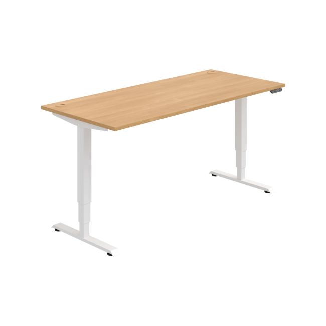 [ON227146] Schreibtisch RUN, PO, 3S, 180x64,5-130,5x80 cm, Eiche/Weiß