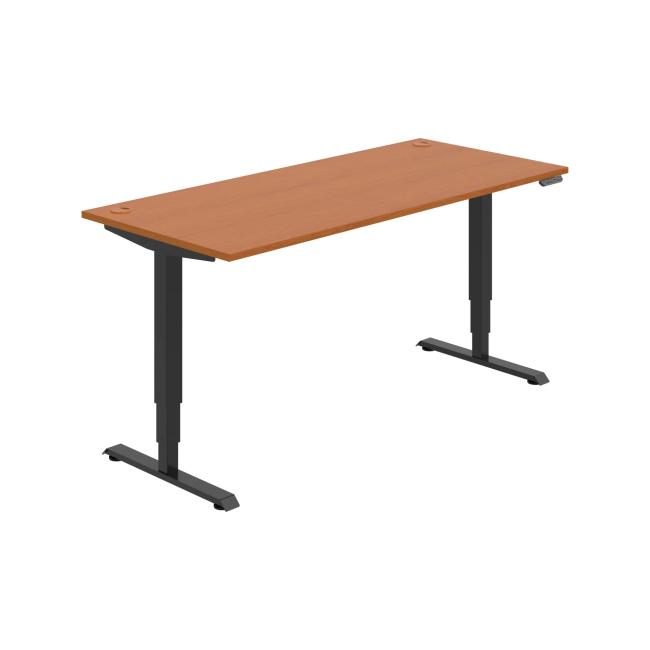 [ON227154] Schreibtisch RUN, PO, 3S, 180x64,5-130,5x80 cm, Kirsche/Schwarz