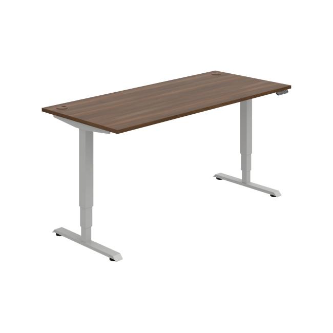 [ON227175] Schreibtisch RUN, PO, 3S, 180x64,5-130,5x80 cm, Walnuss/Grau