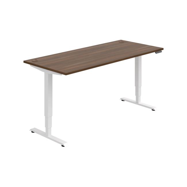[ON227176] Schreibtisch RUN, PO, 3S, 180x64,5-130,5x80 cm, Walnuss/Weiß