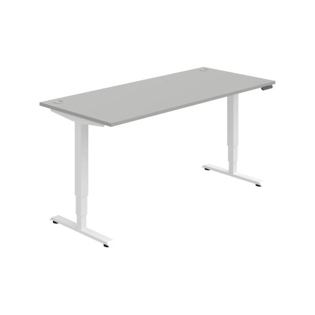 [ON227186] Schreibtisch RUN, PO, 3S, 180x64,5-130,5x80 cm, grau/weiß