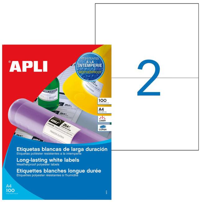 Polyesteretiketten 210 x 148,5 mm, Agipa A4, 100 Blatt