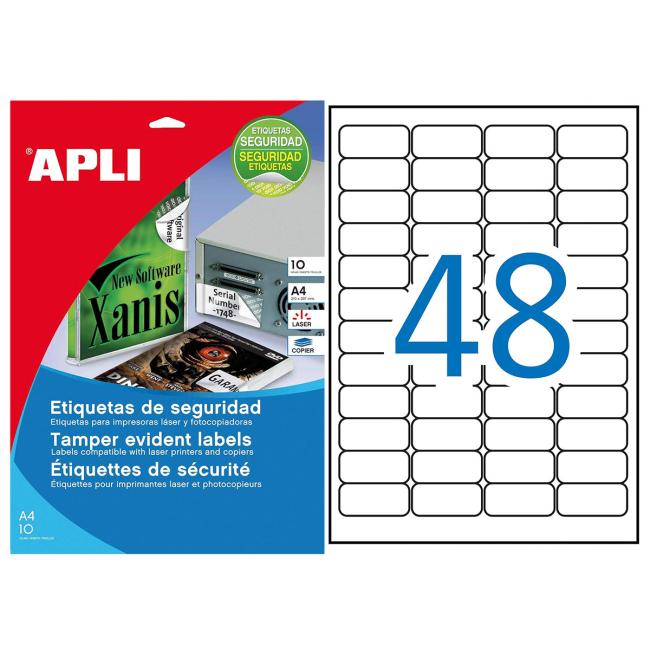 [AG112720] APLI-Sicherheitsetiketten „Schachbrettmuster“, 45,7 x 21,2 mm, A4, silber, 10 Blatt