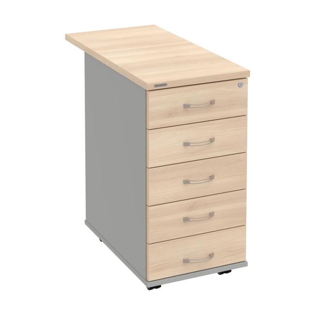 [ON258118] Hobis-Container, 40 x 75,5 x 80 cm, Akazie/Grau