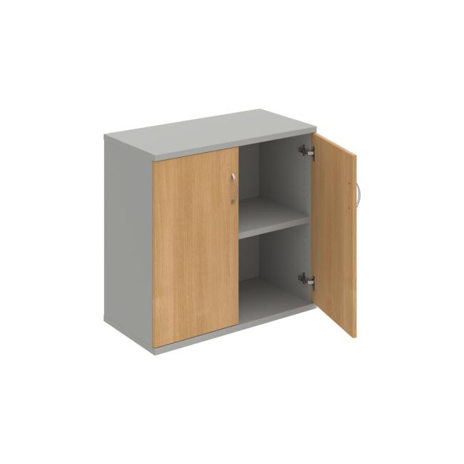 Stabiler Regalschrank, 80 x 76,8 x 40 cm, Eiche/Grau