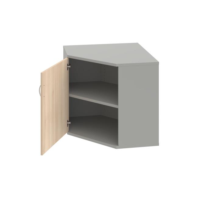 [ON280118] Stabiles L-förmiges Regal, 80 x 76,8 x 40 cm, Akazie/Grau