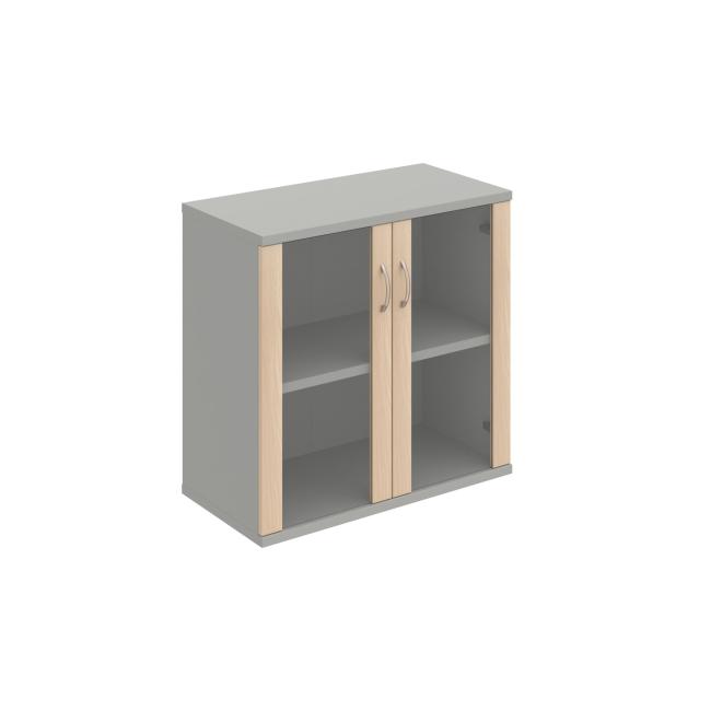 [ON280219] Stabiles Regal, 80 x 76,8 x 40 cm, Akazie/Grau