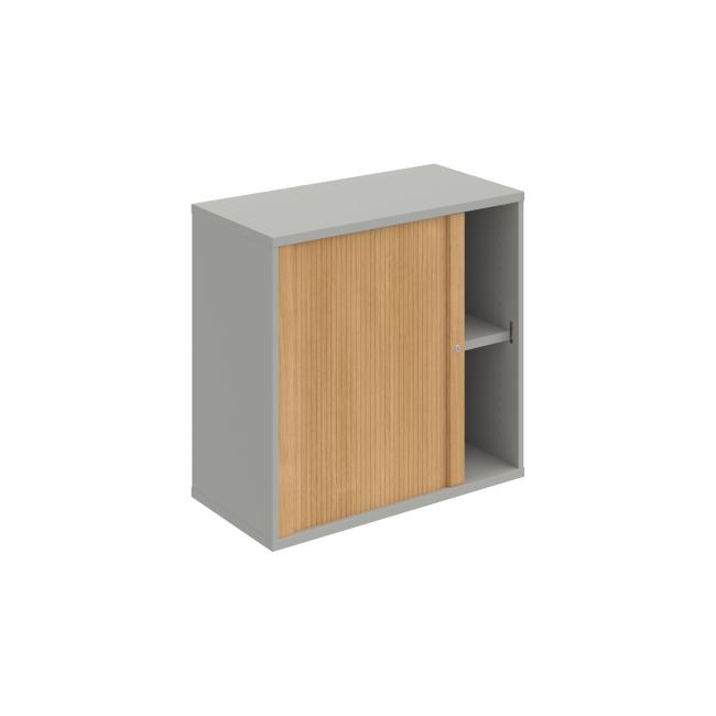 Stabiler Regalschrank, 80 x 76,8 x 40 cm, Eiche/Grau
