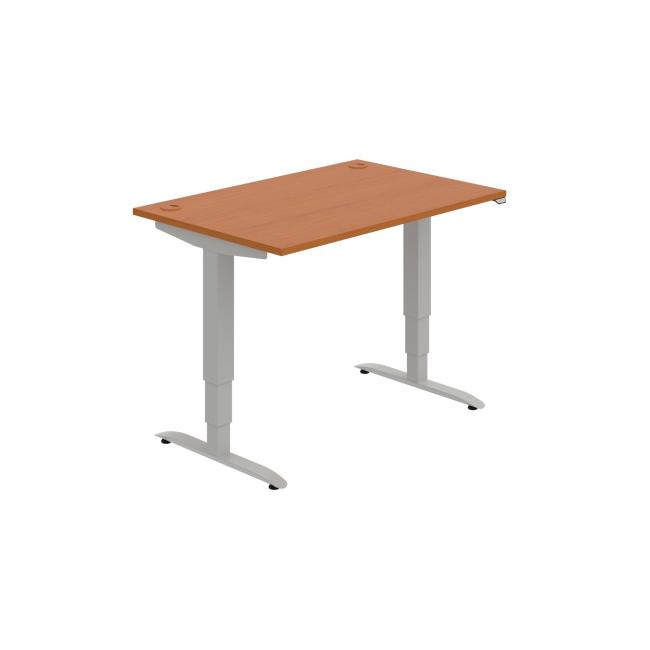 Schreibtisch Motion, ZO, 3S, 120x61 - 128x80 cm, Kirsche/Grau