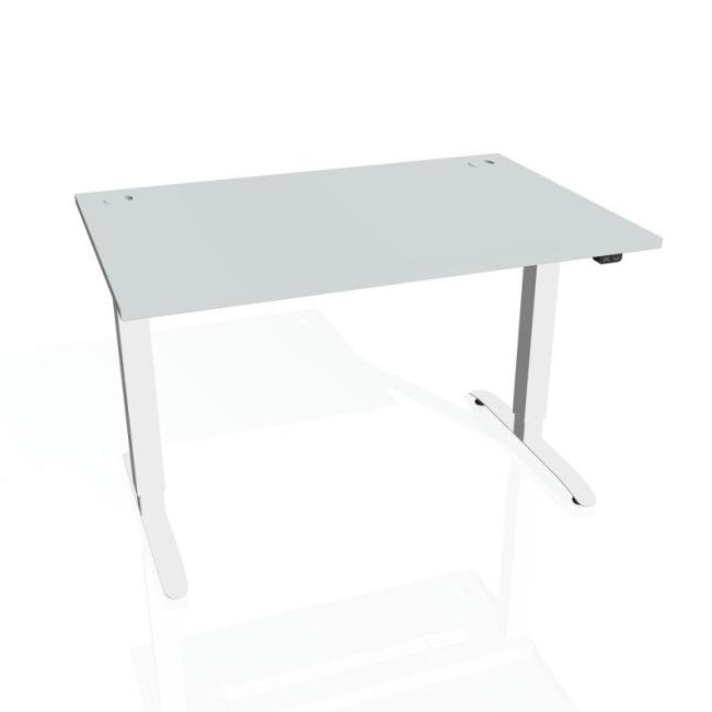 [ON312084] Schreibtisch Motion, ZO, 3S, 120x61 - 128x80 cm, grau/weiß