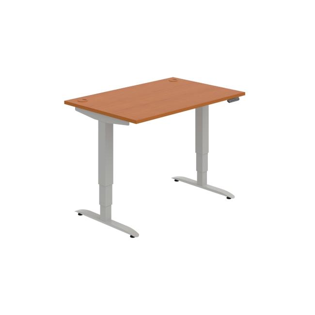 Desk Motion, PO, 3S, 120x61 - 128x80 cm, Kirsche/Grau