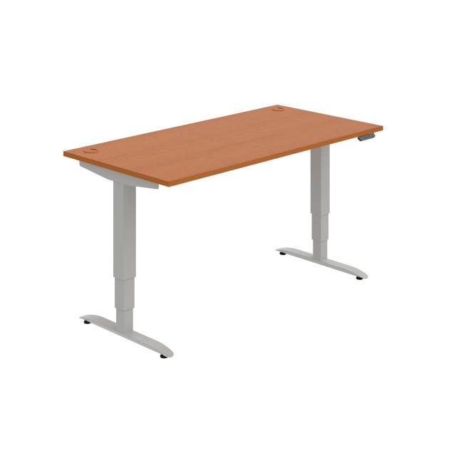 Desk Motion, PO, 3S, 160x61-128x80 cm, Kirsche/Grau