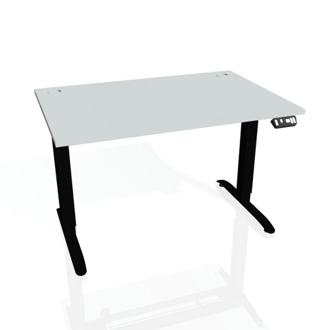 [ON318182] Desk Motion, PO, 3S, 180x61 - 128x80 cm, grau/schwarz
