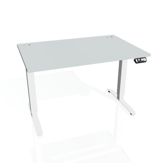 [ON318184] Desk Motion, PO, 3S, 180x61 - 128x80 cm, grau/weiß