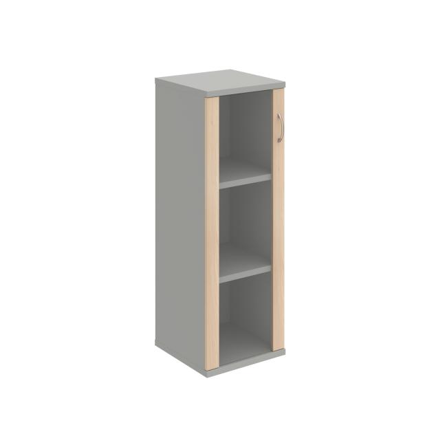 [ON340218] Stabiles L-förmiges Regal, 40 x 115,2 x 40 cm, Akazie/Grau