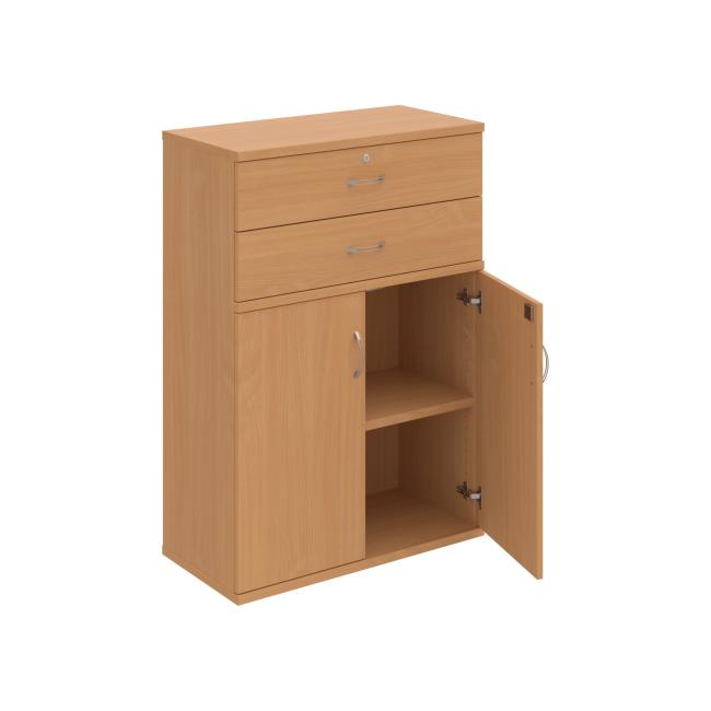 Stabiles Regal, abschließbar, 80 x 115,2 x 40 cm, Buche/Buche