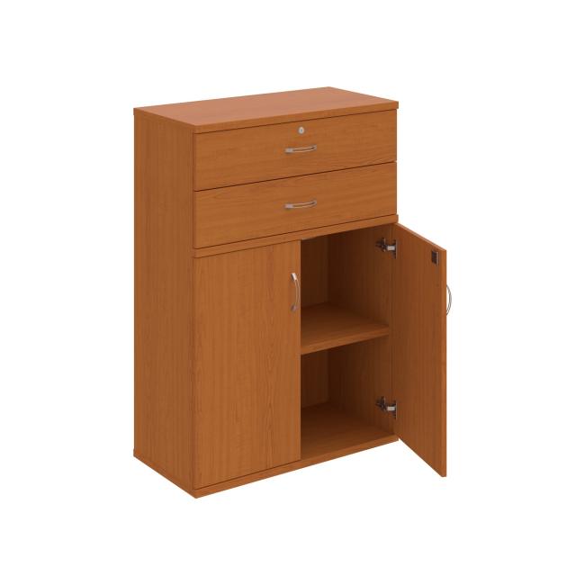 Stabiles Regal, abschließbar, 80 x 115,2 x 40 cm, Kirsche/Kirsche