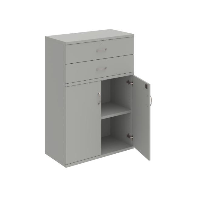 Stabiles Regal, abschließbar, 80 x 115,2 x 40 cm, grau/grau