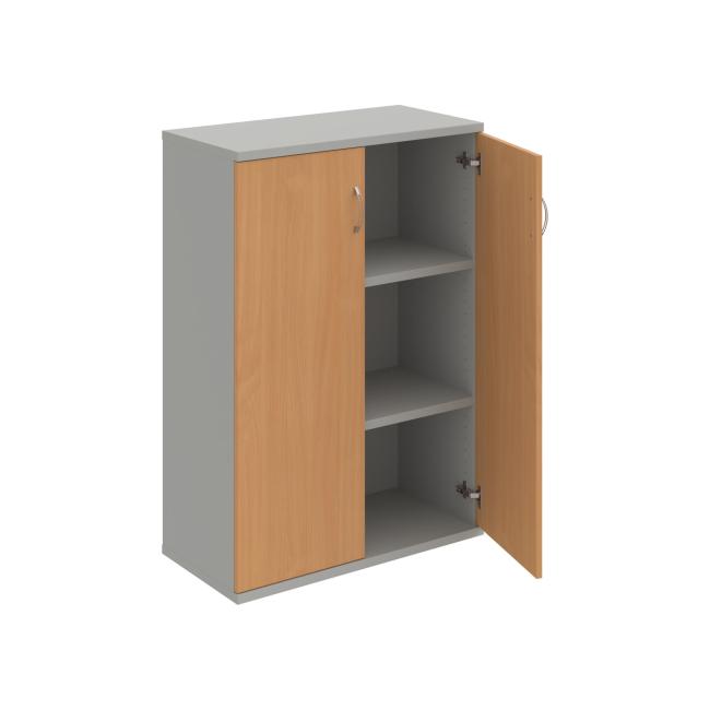 Stabiles Regal, 80 x 115,2 x 40 cm, Buche/Grau