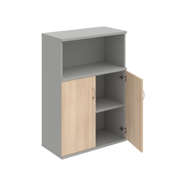 Stabiles Regal, 80 x 115,2 x 40 cm, Akazie/Grau