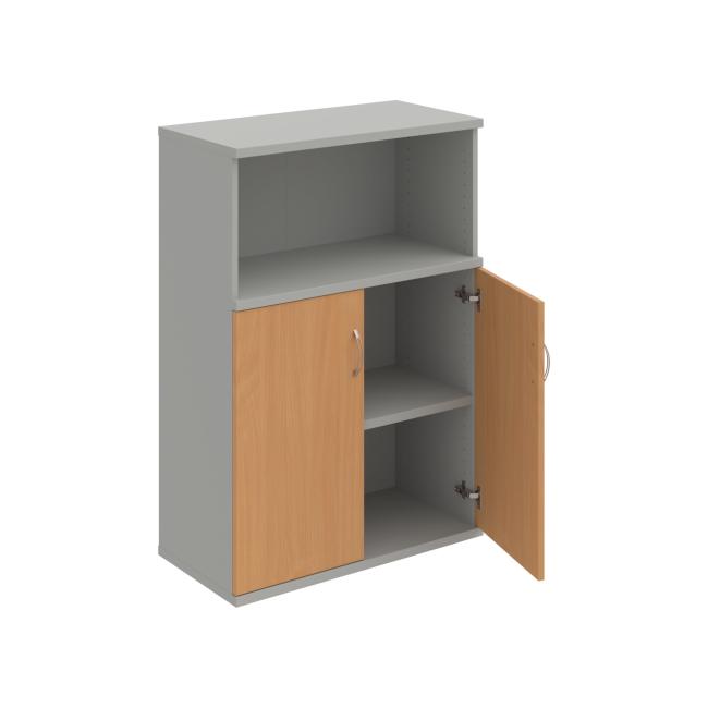 Stabiles Regal, 80 x 115,2 x 40 cm, Buche/Grau