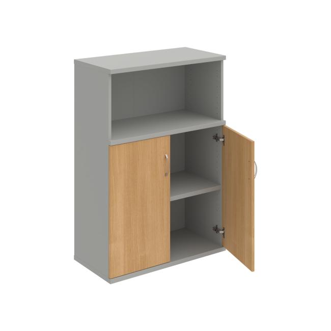 Stabiles Regal, 80 x 115,2 x 40 cm, Eiche/Grau