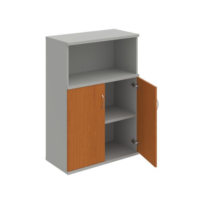 Stabiles Regal, 80 x 115,2 x 40 cm, Kirsche/Grau